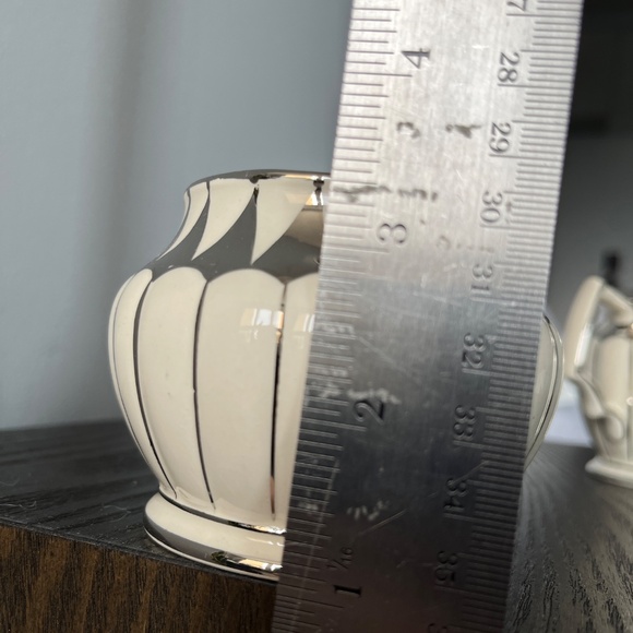 Sadler England creamer & sugar bowl in ivory & silver, Vintage. - Picture 9 of 11